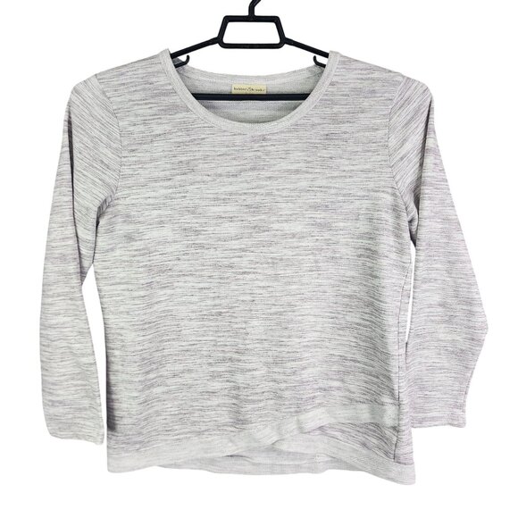 Womens Gray Striped Bobbie Brooks Top Shirt Long Sleeve Crew Neck Size XL - Picture 1 of 7